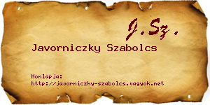 Javorniczky Szabolcs névjegykártya