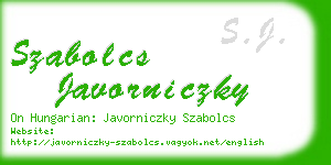 szabolcs javorniczky business card